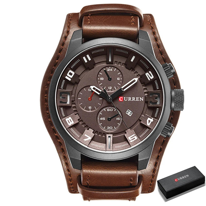 Curren-Relógio Quartzo Impermeável Masculino, Relógio de Pulso Empresarial, Fashion Luxo, Casual Date, Top Brand Watches, Hodinky