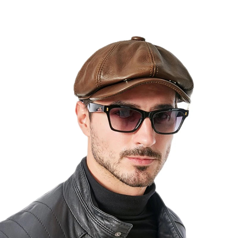 Casquette Palermo - Boina de Couro Masculina