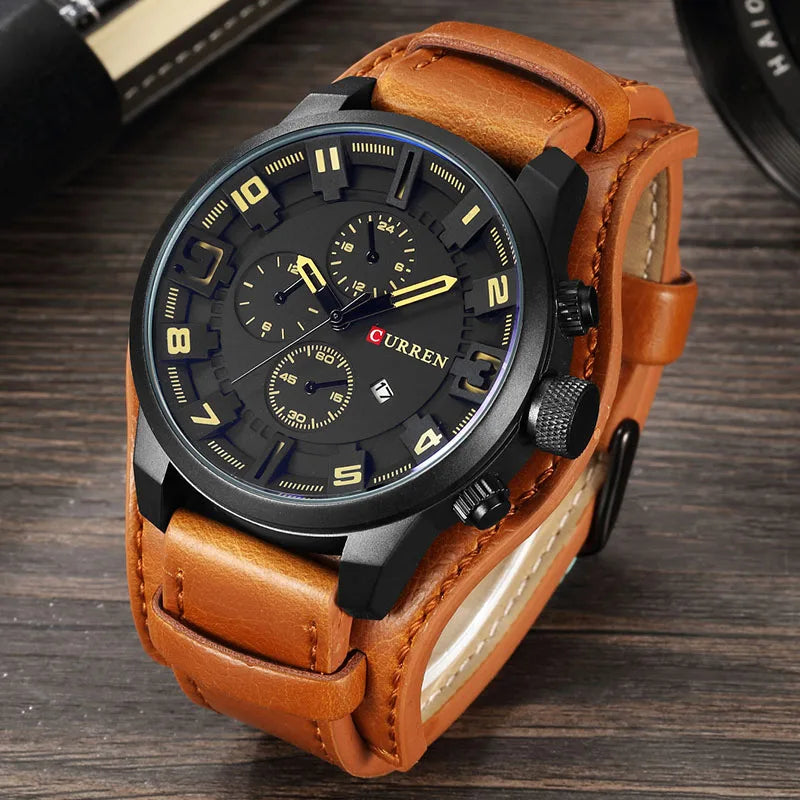 Curren-Relógio Quartzo Impermeável Masculino, Relógio de Pulso Empresarial, Fashion Luxo, Casual Date, Top Brand Watches, Hodinky