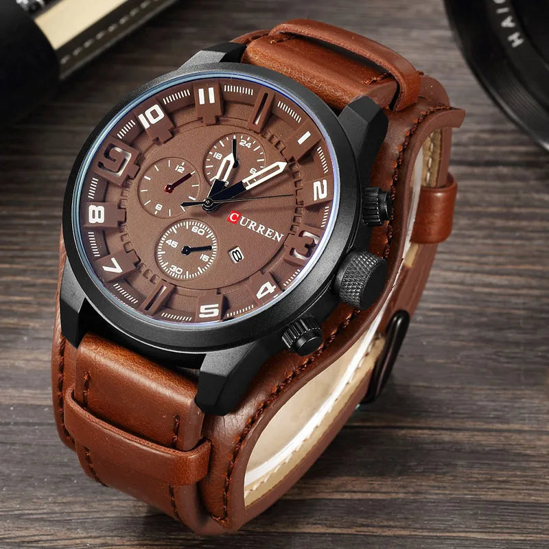 Curren-Relógio Quartzo Impermeável Masculino, Relógio de Pulso Empresarial, Fashion Luxo, Casual Date, Top Brand Watches, Hodinky