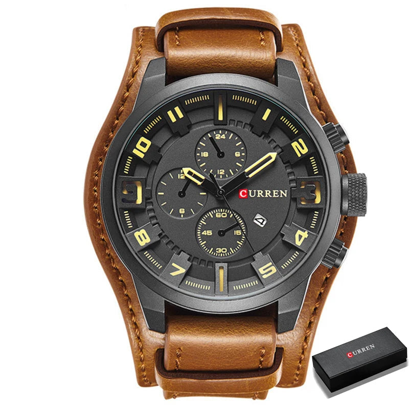 Curren-Relógio Quartzo Impermeável Masculino, Relógio de Pulso Empresarial, Fashion Luxo, Casual Date, Top Brand Watches, Hodinky