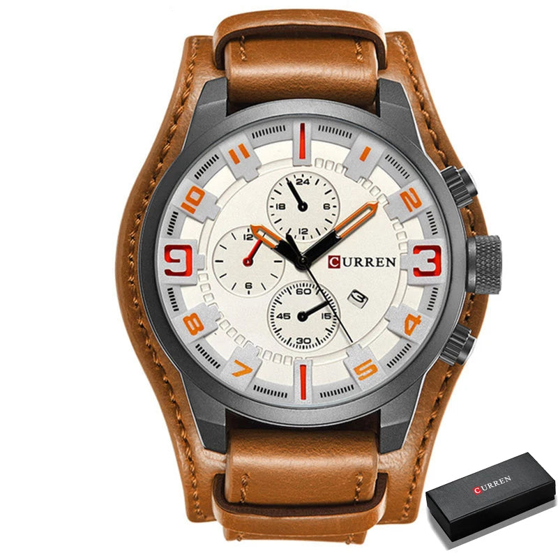 Curren-Relógio Quartzo Impermeável Masculino, Relógio de Pulso Empresarial, Fashion Luxo, Casual Date, Top Brand Watches, Hodinky